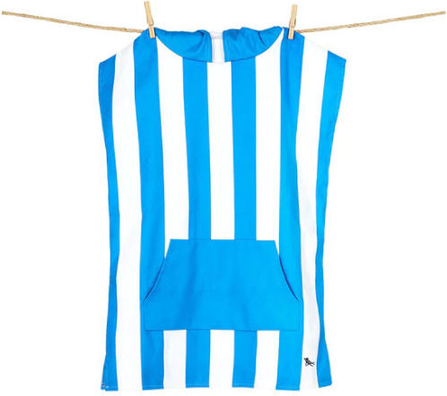 Dock & Bay Quickdry Bondi Kid's Beach Poncho Blue 66 x 49cm with Carrying Bag