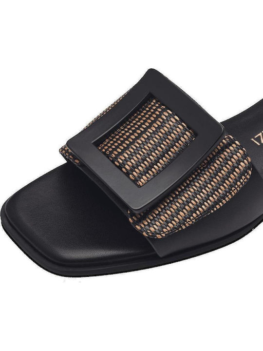 Women's Flat Sandals in Black Color