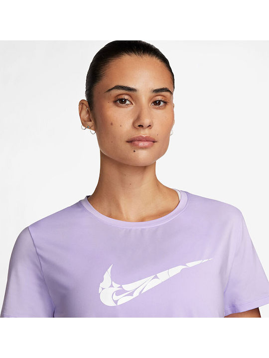 One Swoosh Γυναικείο Αθλητικό T-shirt Dri-Fit Λιλά