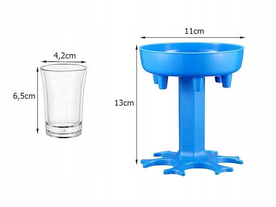 Pahare dozatoare de alcool Zola din plastic 13x11 cm albastru