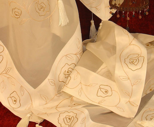 Set de Măsuțe cu Broderie Bej