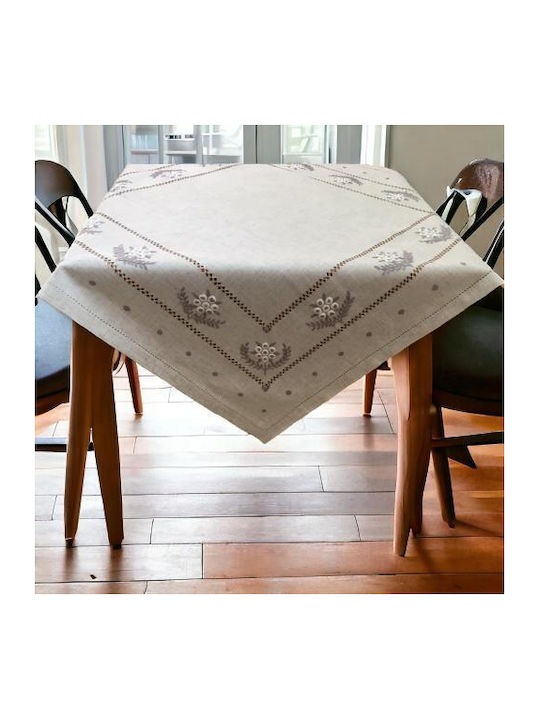 Linea Home Καρέ Τραπεζομάντηλο Λινό Σετ 7τμχ Αζουρ