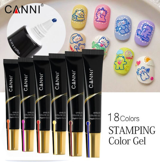 Canni Stamping Color Nail Art Gel Falsche Nagelgel AC13 15gr