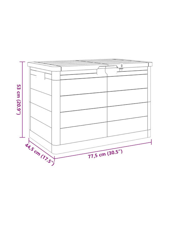 vidaXL Outdoor Storage Box 160lt Brown L77.5xW44.5xH53cm