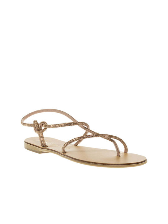 Nicolas Lainas Leather Women's Flat Sandals in Pink Color