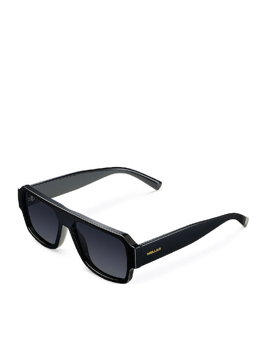 Meller Nia Unisex Sunglasses with Black Horn-Rimmed Frame and Black Polarized Lens NIA-TUTCAR