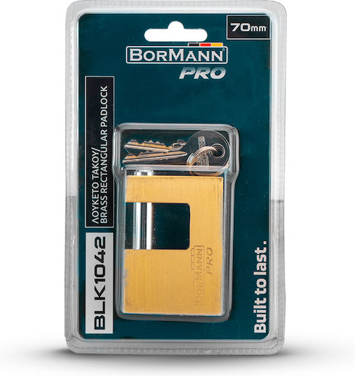 Bormann Bronze Vorhängeschloss Monoblock mit Schlüssel 70mm Black 1Stück