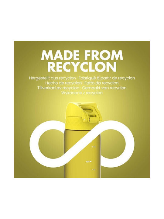 Ion8 SLIM Παγούρι Πλαστικό 600ml Κίτρινο