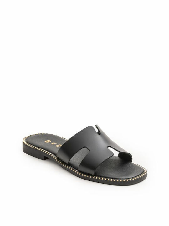 Basic Leather Women's Sandals Black