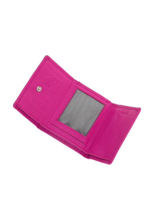 Small Leather Women's Wallet Classic with RFID Fuchsia