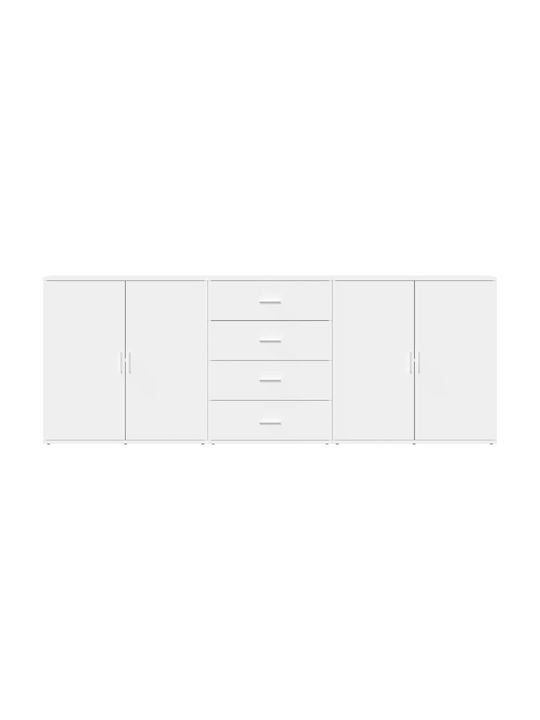 Sideboard Wooden White 218x38x80cm