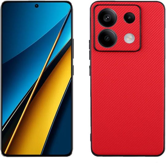Volte-Tel Carbon Lift Back Cover Σιλικόνης Κόκκινο (Redmi Note 13 Pro 5G / Poco X6)
