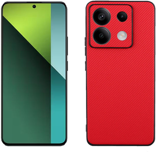 Volte-Tel Carbon Lift Full Camera Protection Back Cover Silicone Durable Red (Redmi Note 13 Pro 5G / Poco X6)