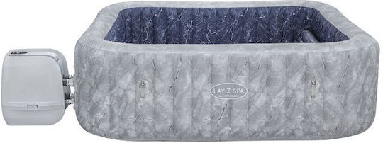 Bestway Square Inflatable Swimming Pool with Hydromassage 71x71x230cm Grey