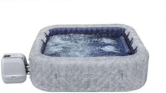 Bestway Square Inflatable Swimming Pool with Hydromassage 71x71x230cm Grey