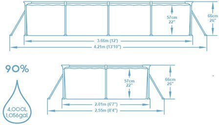 Bestway Steel Pro Swimming Pool with Metallic Frame 366x201x66cm Gray