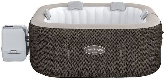 Bestway Quadratisches Schwimmbecken PVC 795l Aufblasbar mit Hydromassage 180x180x71cm Braune