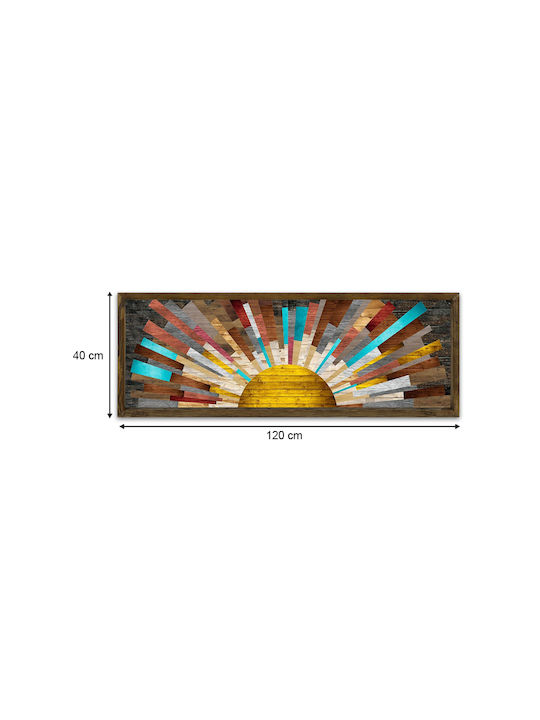 Megapap The Sun Πίνακας Ξύλινος 120x40cm