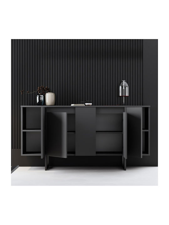 Μπουφές Luxe Ξύλινος Ανθρακί 160x35x80cm