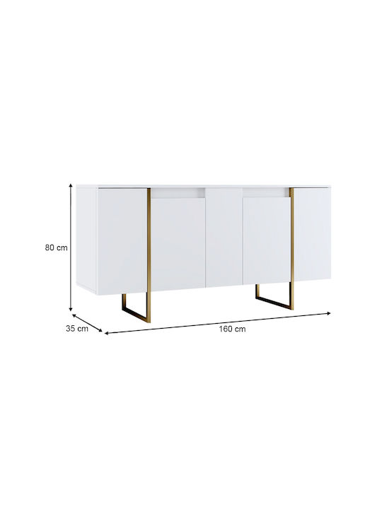 Μπουφές Luxe White - Gold 160x35x80cm