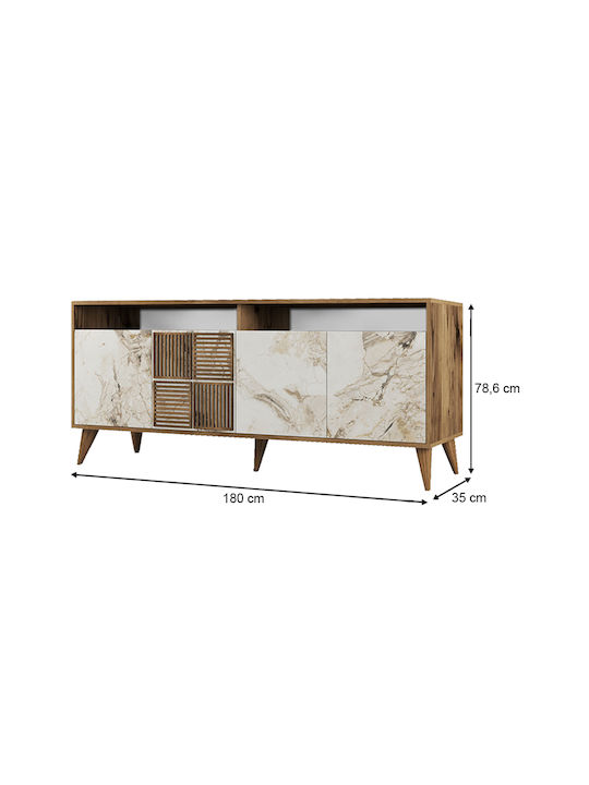 Μπουφές Milan Walnut - White 180x35x78.6cm