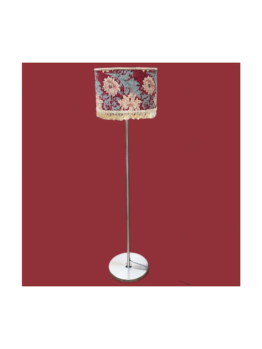 Oxygen Dark Red Tribal & Flowers Floor Lamp H165xW35cm. with Socket for Bulb E27 dark red tribal& flowers