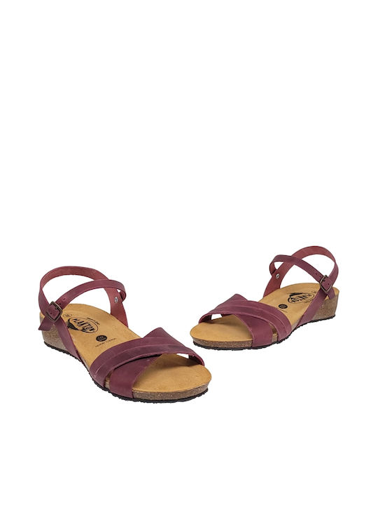 Anatomic Women's Leather Ankle Strap Platforms Purple