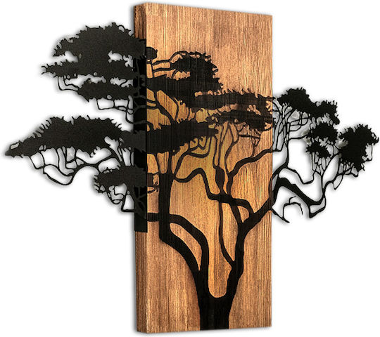 Megapap 3D Gemischte Kunst Akazienbaum Schwarz aus Holz 90x3x58cm