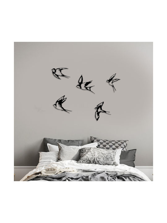 Megapap Set of Hanging Decorations made of Metallic Swallows 19x19cm 5pcs