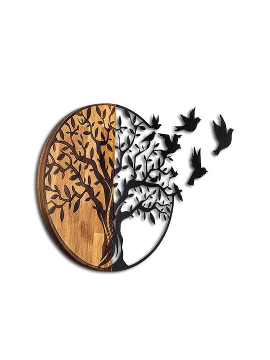 Megapap 3D Gemischte Kunst Baum Schwarz aus Holz 92x3x71cm