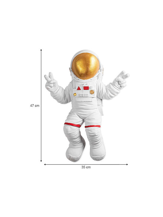 Megapap 3D Διακοσμητικό Τοίχου Astronaut Λευκό Πολυρητίνης 47x10x35cm