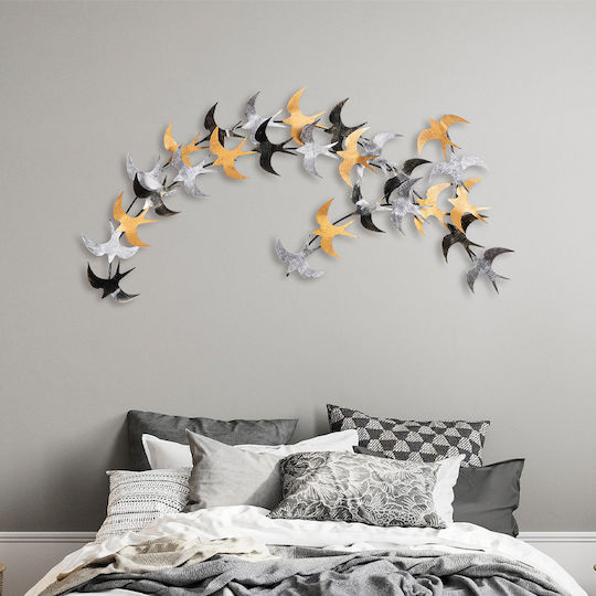 Megapap Wanddekoration aus Metall Birds 137x1.5x62cm Megapap Wanddekoration aus Metall Birds 137x1.5x62cm