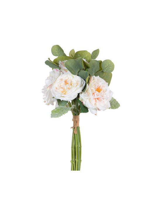 BigBuy Bouquet of Artificial Flowers White 41cm 1pcs