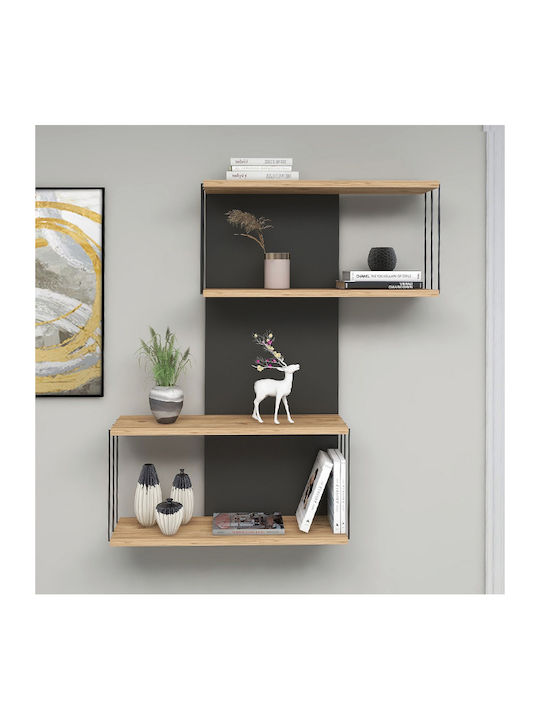 Shelf Wall Destan Charcoal 65x19x96cm