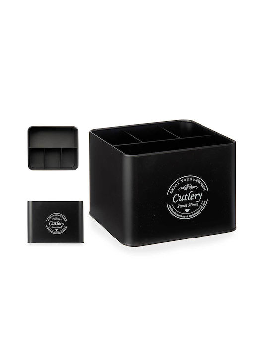 Arte Regal Abtropfgestell für Besteck Metallisch Schwarz 18x15.3x13.3cm