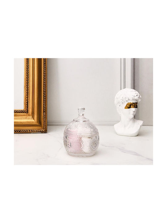 The Home Deco Factory Φοντανιέρα Γυάλινη με Καπάκι 9x9x12cm Διάφανη