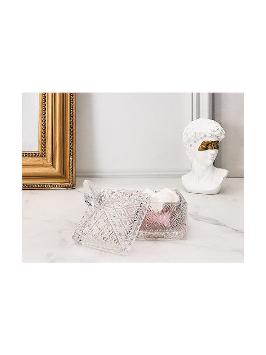 The Home Deco Factory Φοντανιέρα Γυάλινη με Καπάκι 9.9x9.9x15.3cm Διάφανη