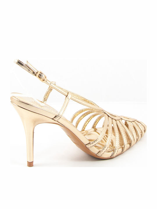Sandalen aus Lackleder Gold