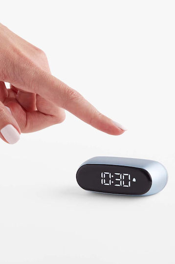 Lexon Tabletop Digital LCD Clock Plastic with Alarm Clock Light Blue LR154LB1