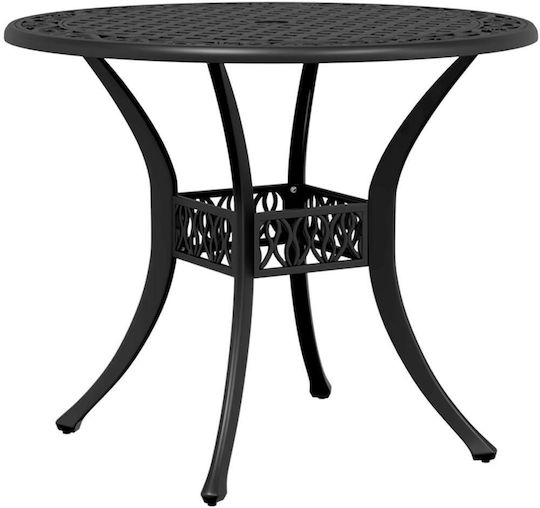Garten- und Outdoor-Möbelsets mit Sonnenschirmhalter Schwarz 3 Stück