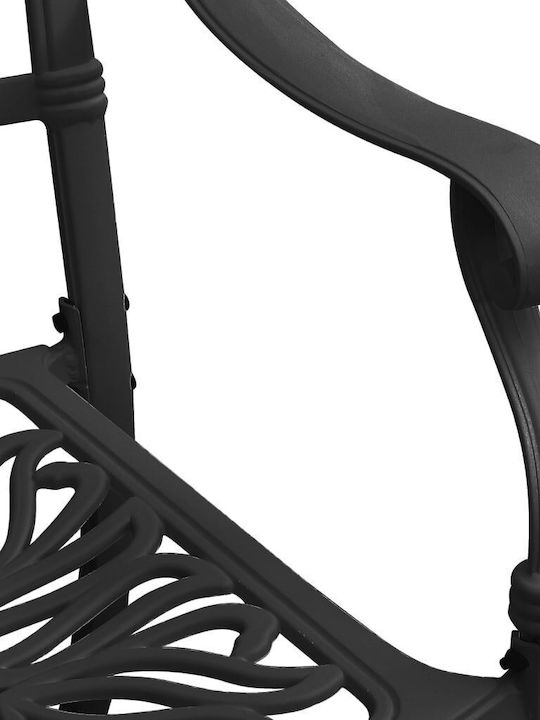 Garten- und Outdoor-Möbelsets mit Sonnenschirmhalter Schwarz 3 Stück