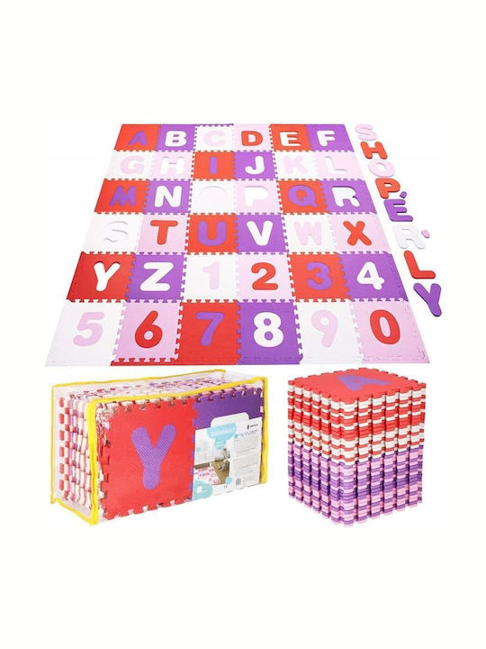 Springos Bildungsbezogenes Kinder-Bodenpuzzle mit Buchstaben Pink-Lila 36 Teile
