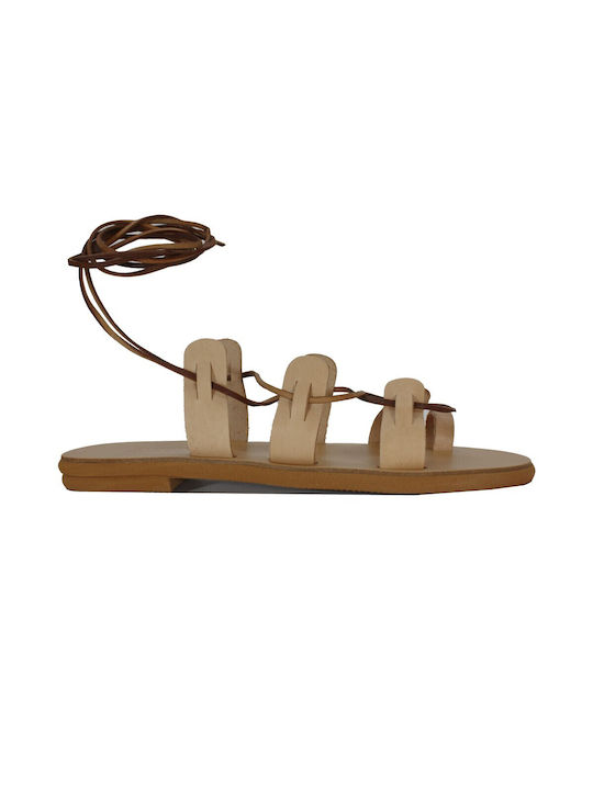 Women's Leather Gladiator Sandal in Natural Color
