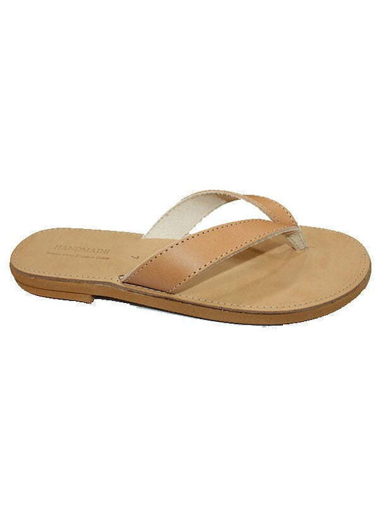 Women's leather sandal in natural leather color