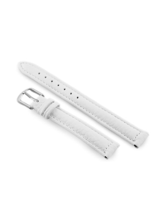 Pacific Leather Strap White 12mm