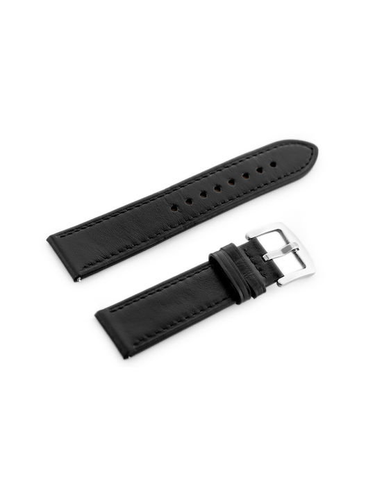 Pacific Leather Strap Black 22mm