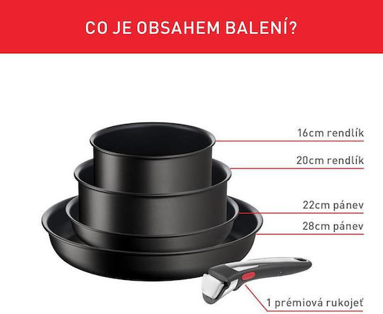Tefal Ingenio Unlimited Комплект Съдове За Готвене От Алуминий С Незалепващо Покритие 5 Части