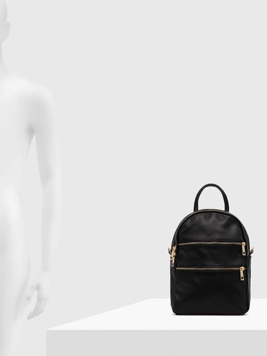 Leather Women's Bag Backpack Black