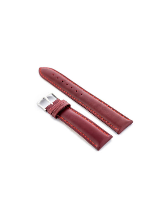 Pacific Leather Strap Burgundy 16mm