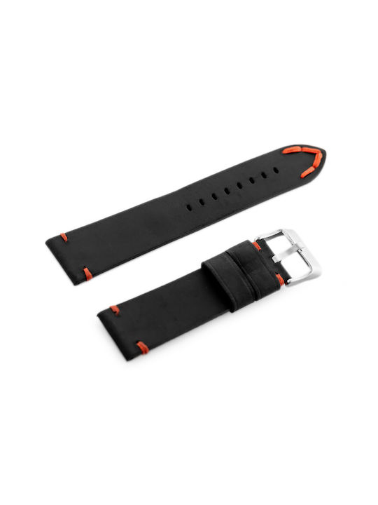 Pacific Leather Strap Black 22mm